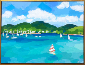 sailboat painting. caneel bay 