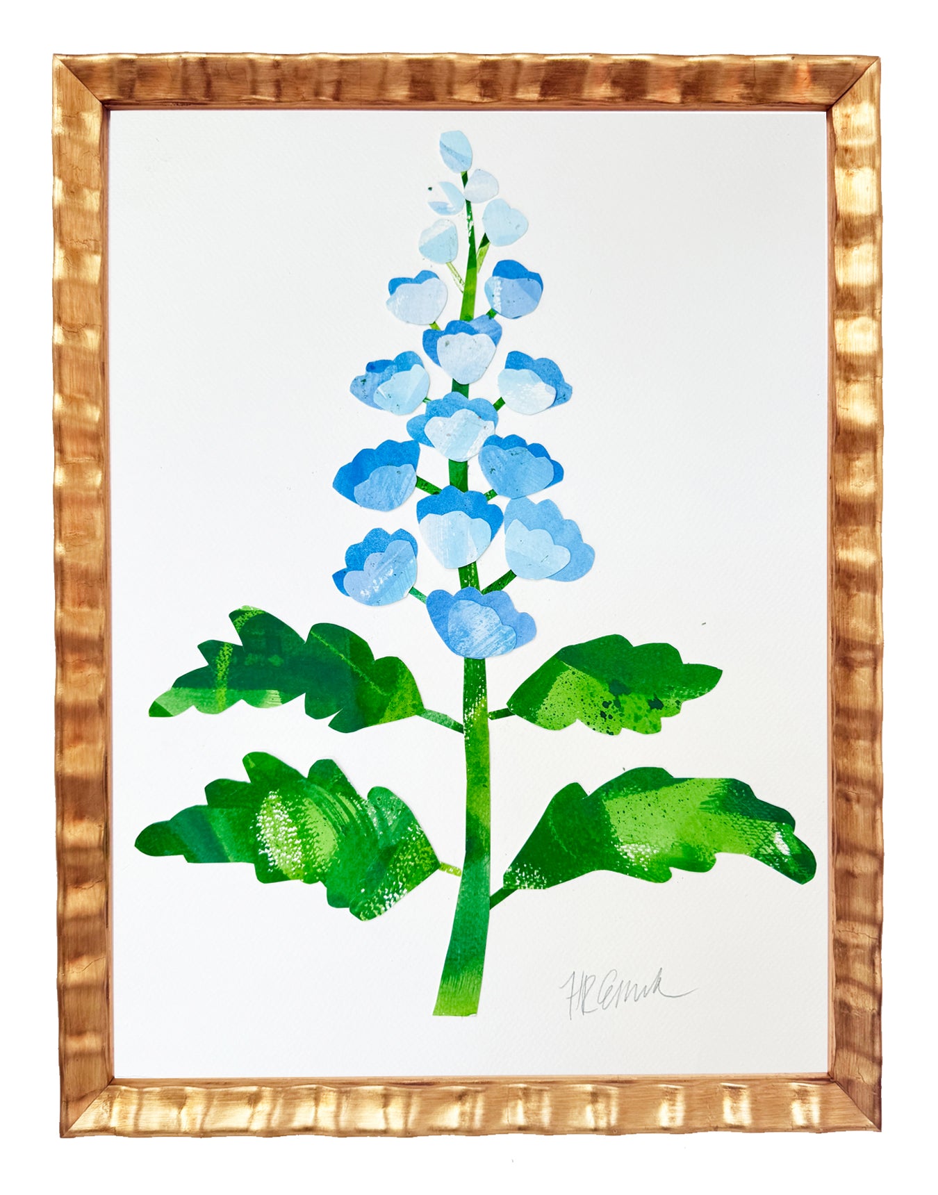 Delphinium Paper Botanical Collage Painting – Hillary Einwick Design