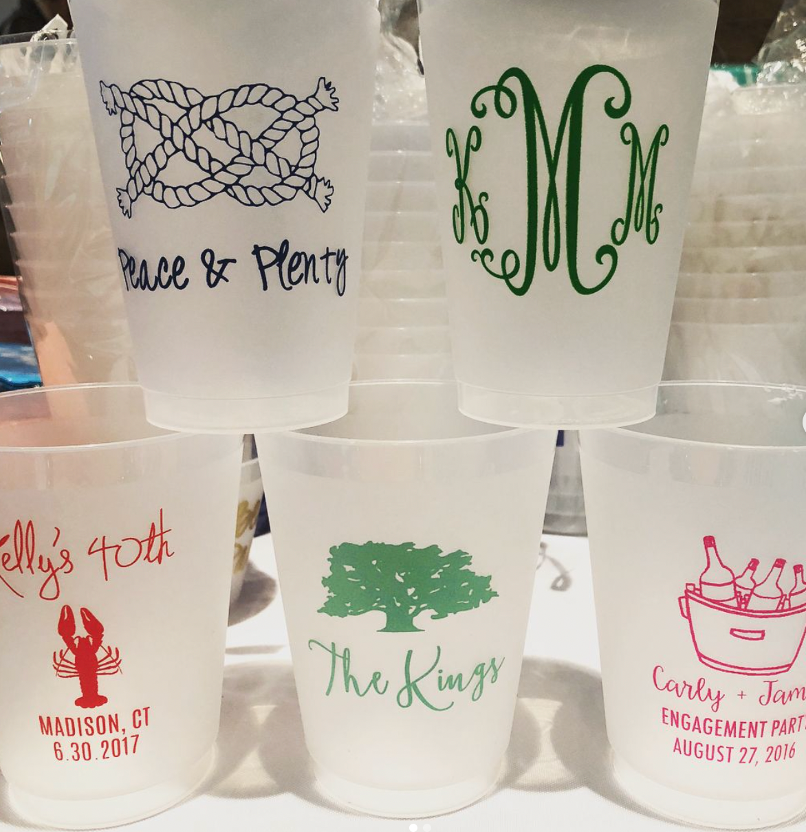 Personalized Heart and Names Shatterproof Wedding Cups - GB Design House