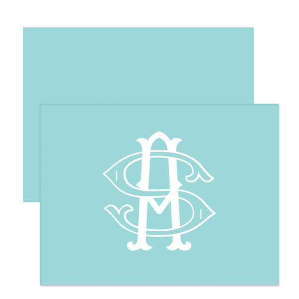 Couture Color Monogram Stationery - Folded Card – Hillary Einwick Design