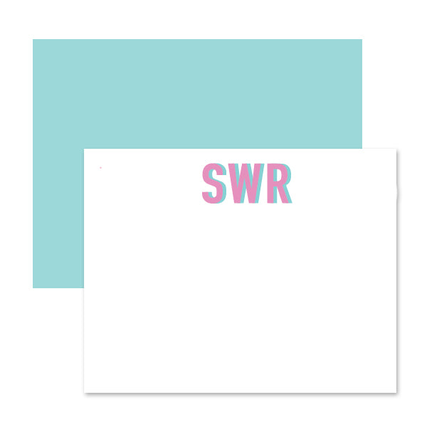 Couture Color Monogram Stationery - Folded Card – Hillary Einwick Design